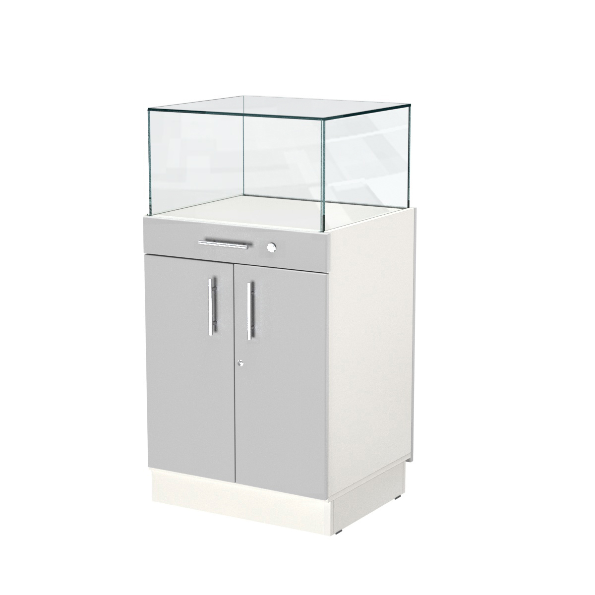 Прилавок ювелирный "Диаманд" №1-600 Белый + Серый