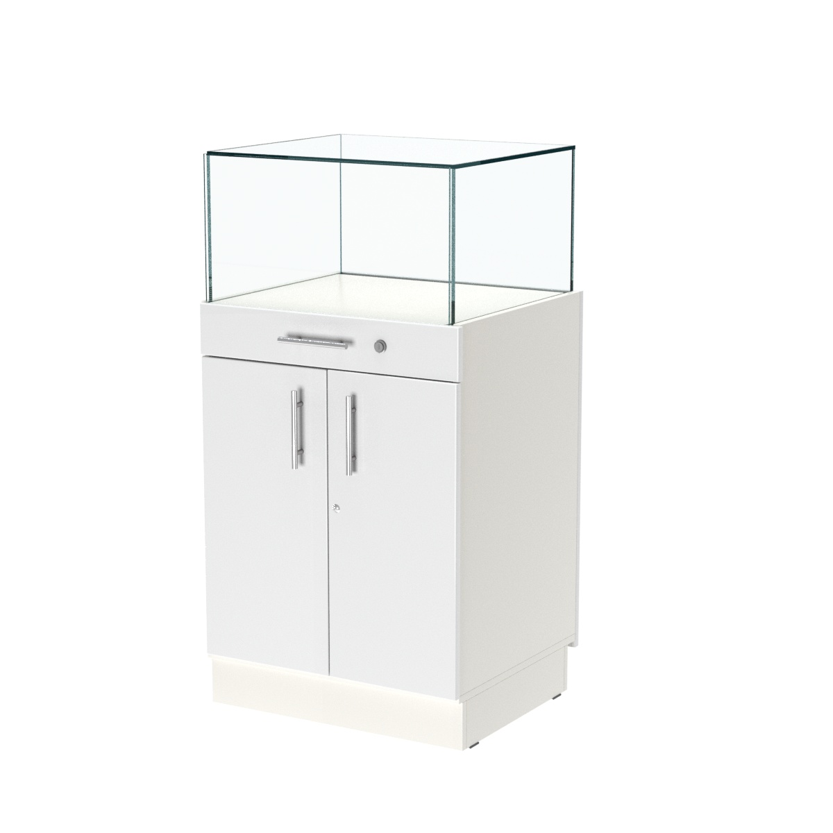 Прилавок ювелирный "Диаманд" №1-600 ЛДСП белый + МДФ белый