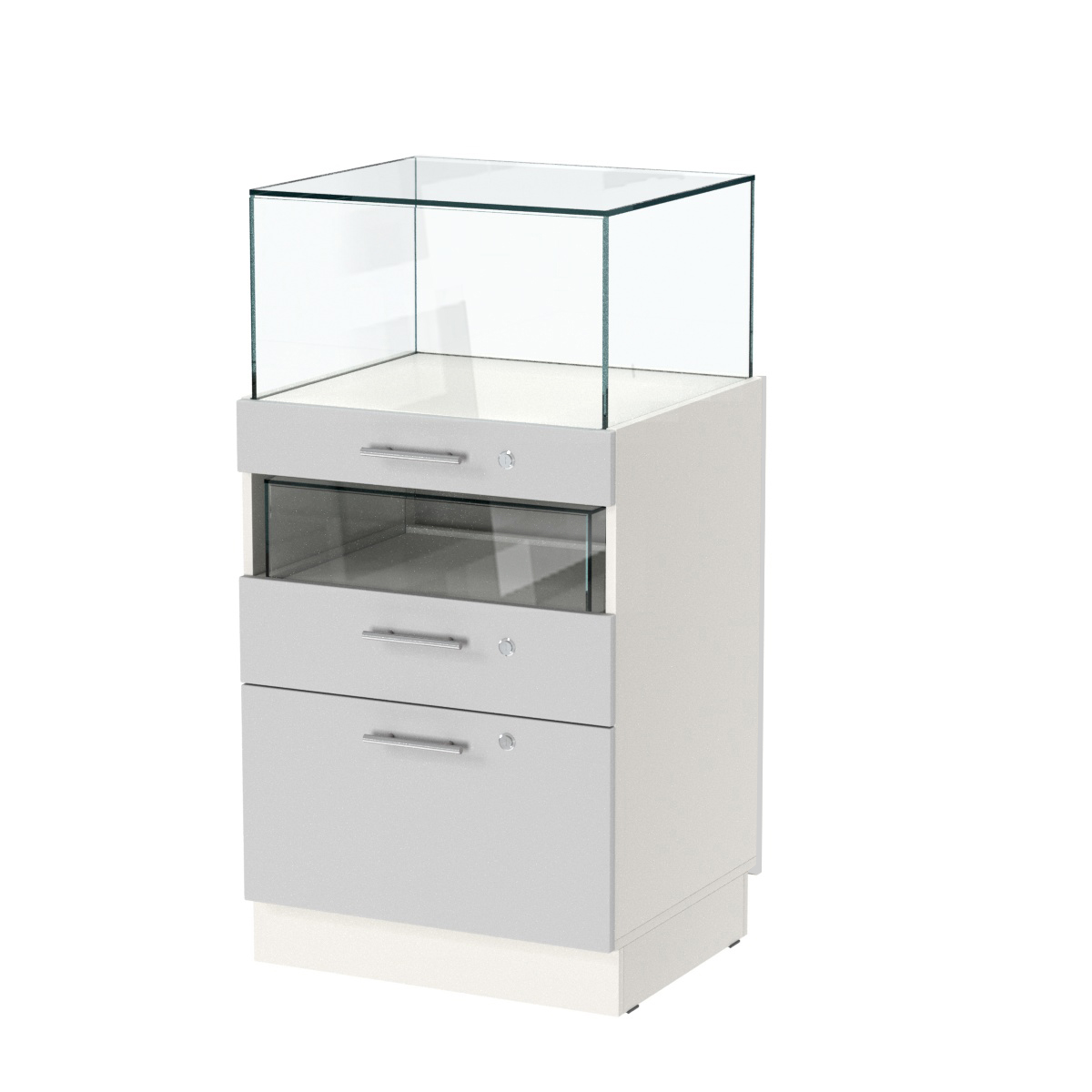 Прилавок ювелирный "Диаманд" №2-600 Белый + Серый