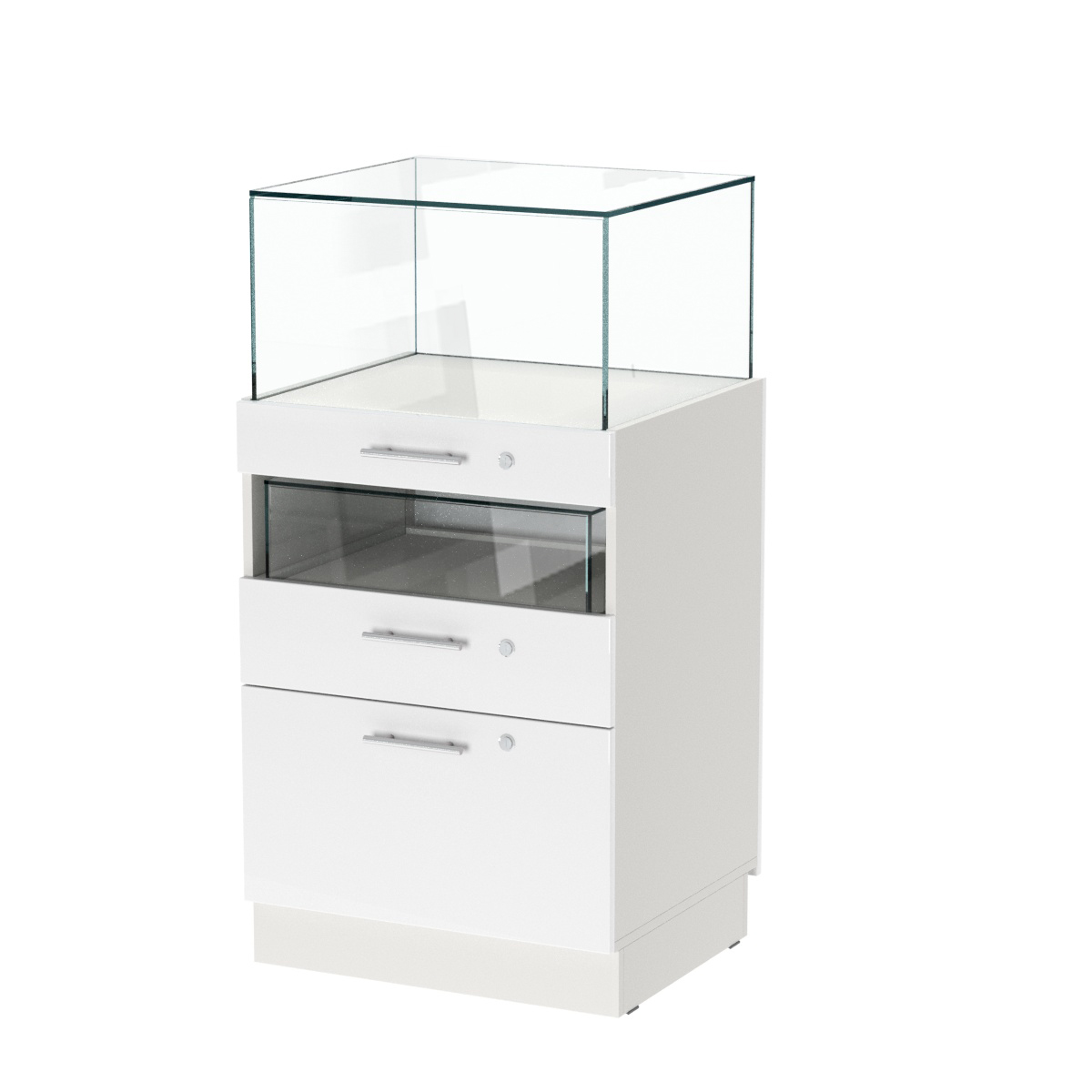 Прилавок ювелирный "Диаманд" №2-600 ЛДСП белый + МДФ белый