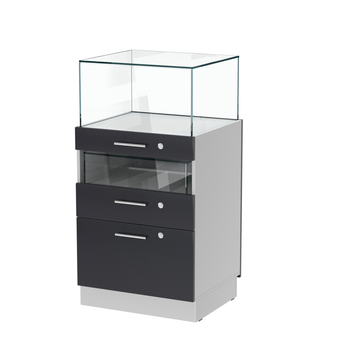 Прилавок ювелирный "Диаманд" №2-600 ЛДСП серый +МДФ графит