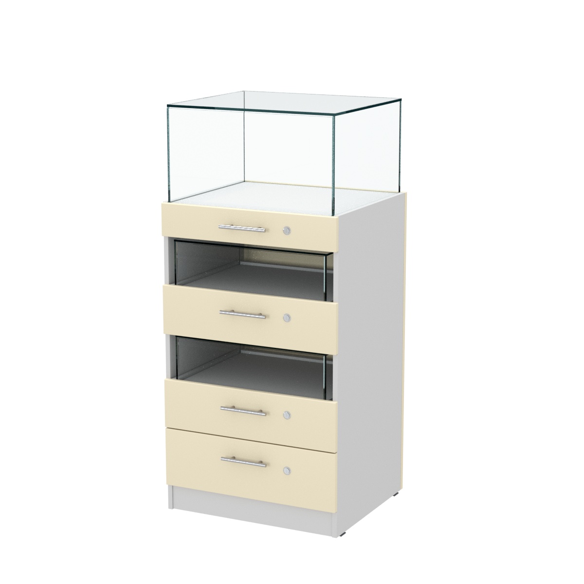 Прилавок ювелирный "Диаманд" №3-600 пристенный Серый + Крем Вайс