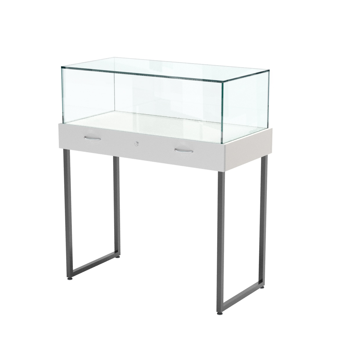 Прилавок ювелирный "Диаманд" №4-1000 Белый + Серый