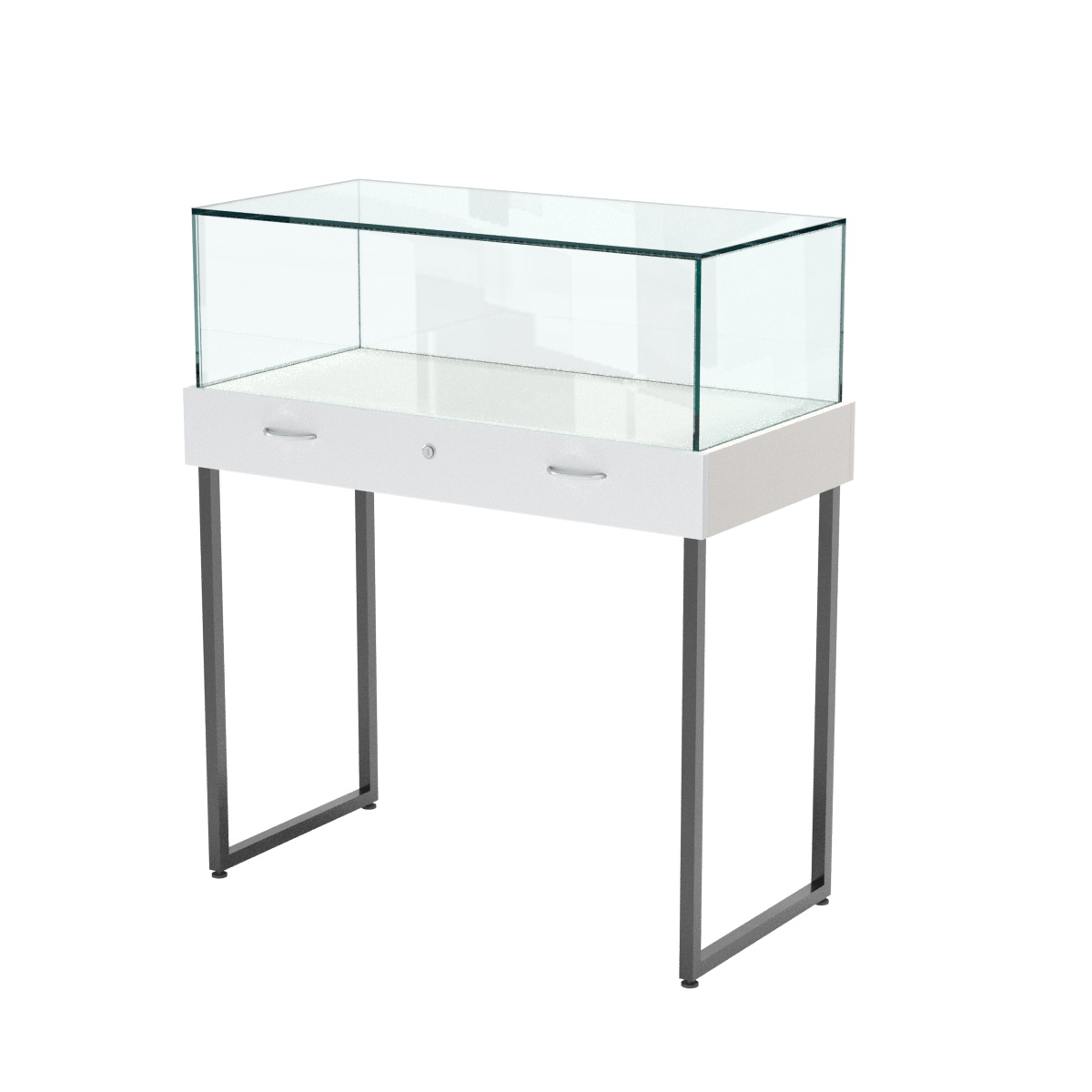 Прилавок ювелирный "Диаманд" №4-1000 ЛДСП белый + МДФ белый