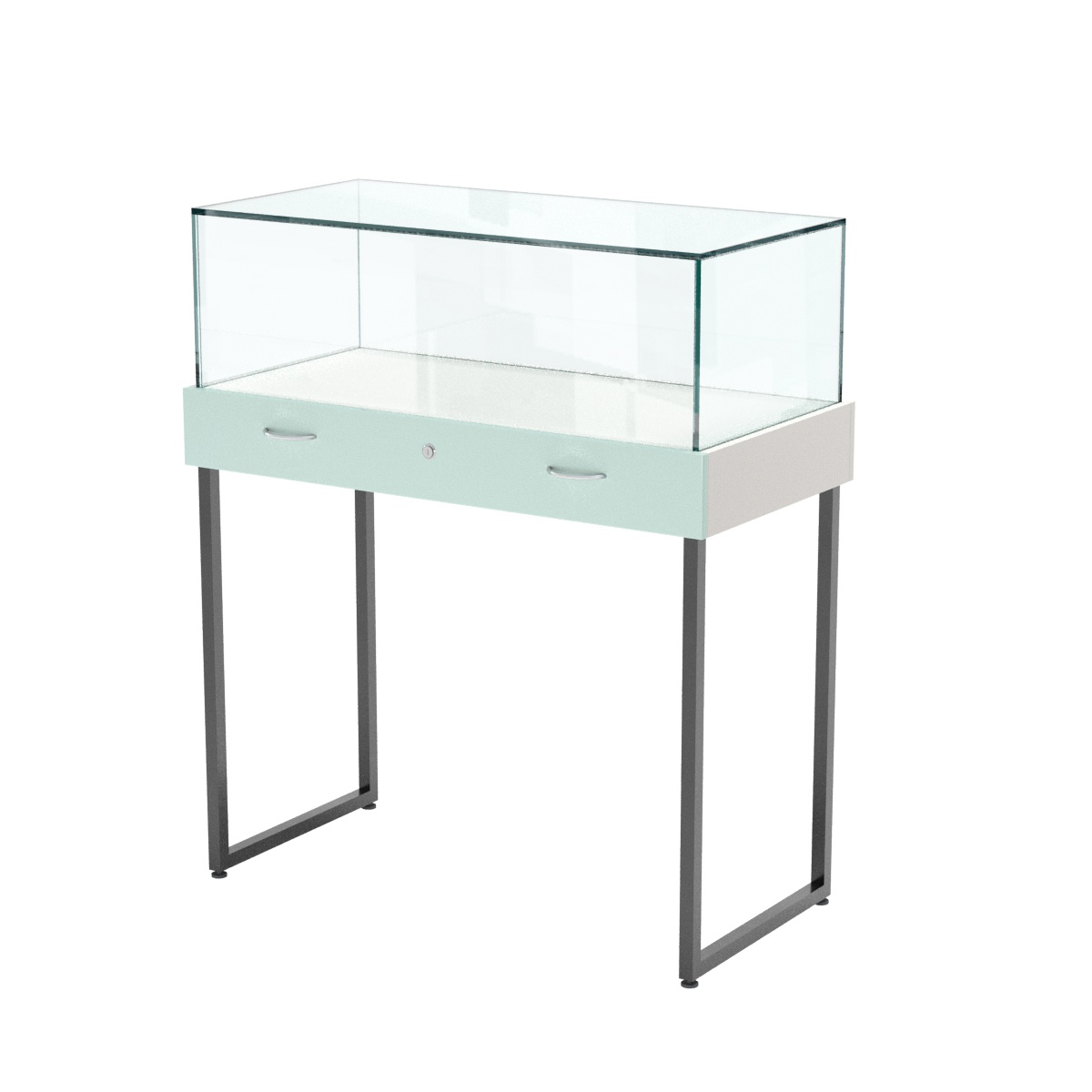 Прилавок ювелирный "Диаманд" №4-1000 ЛДСП белый + МДФ мята