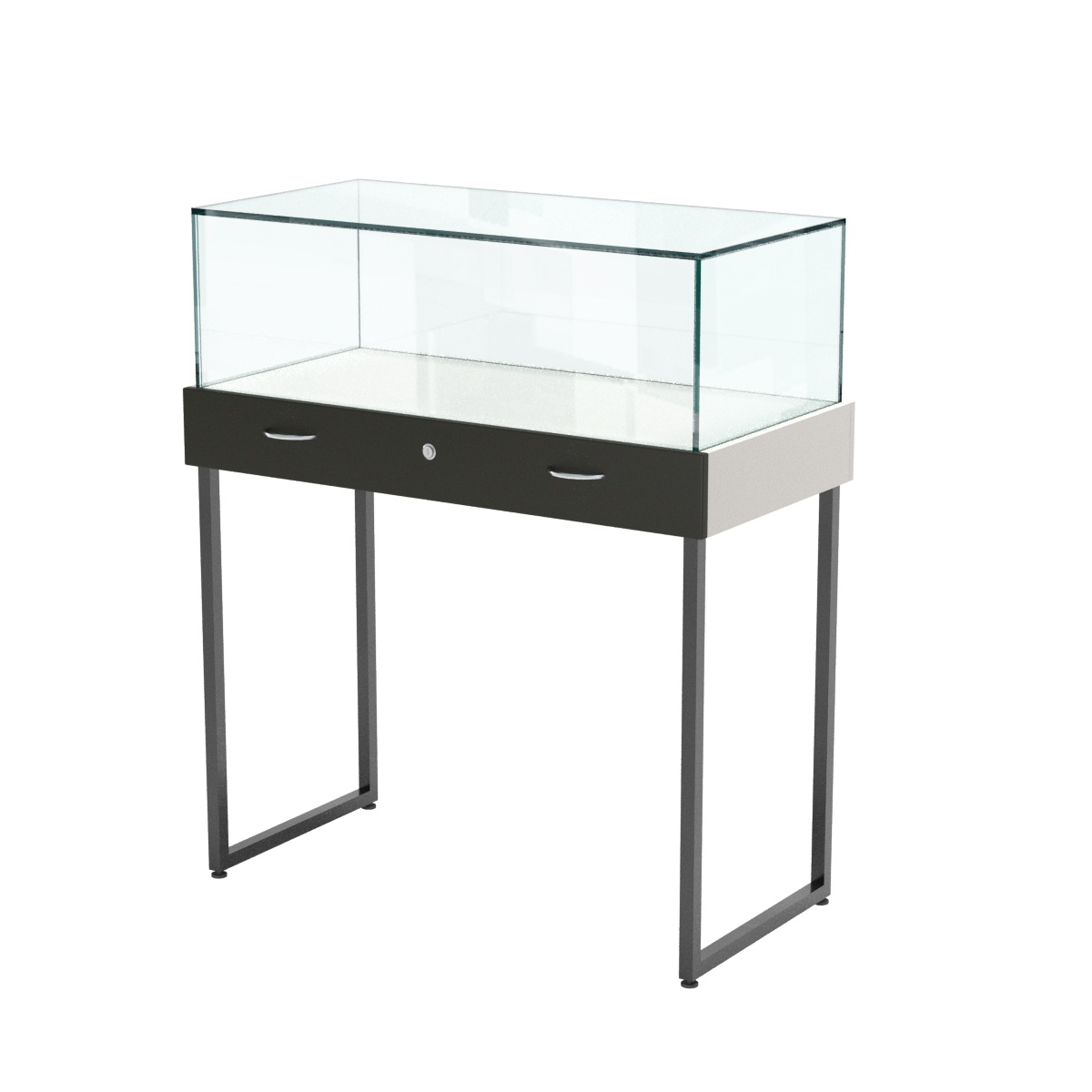 Прилавок ювелирный "Диаманд" №4-1000 ЛДСП белый + МДФ черный