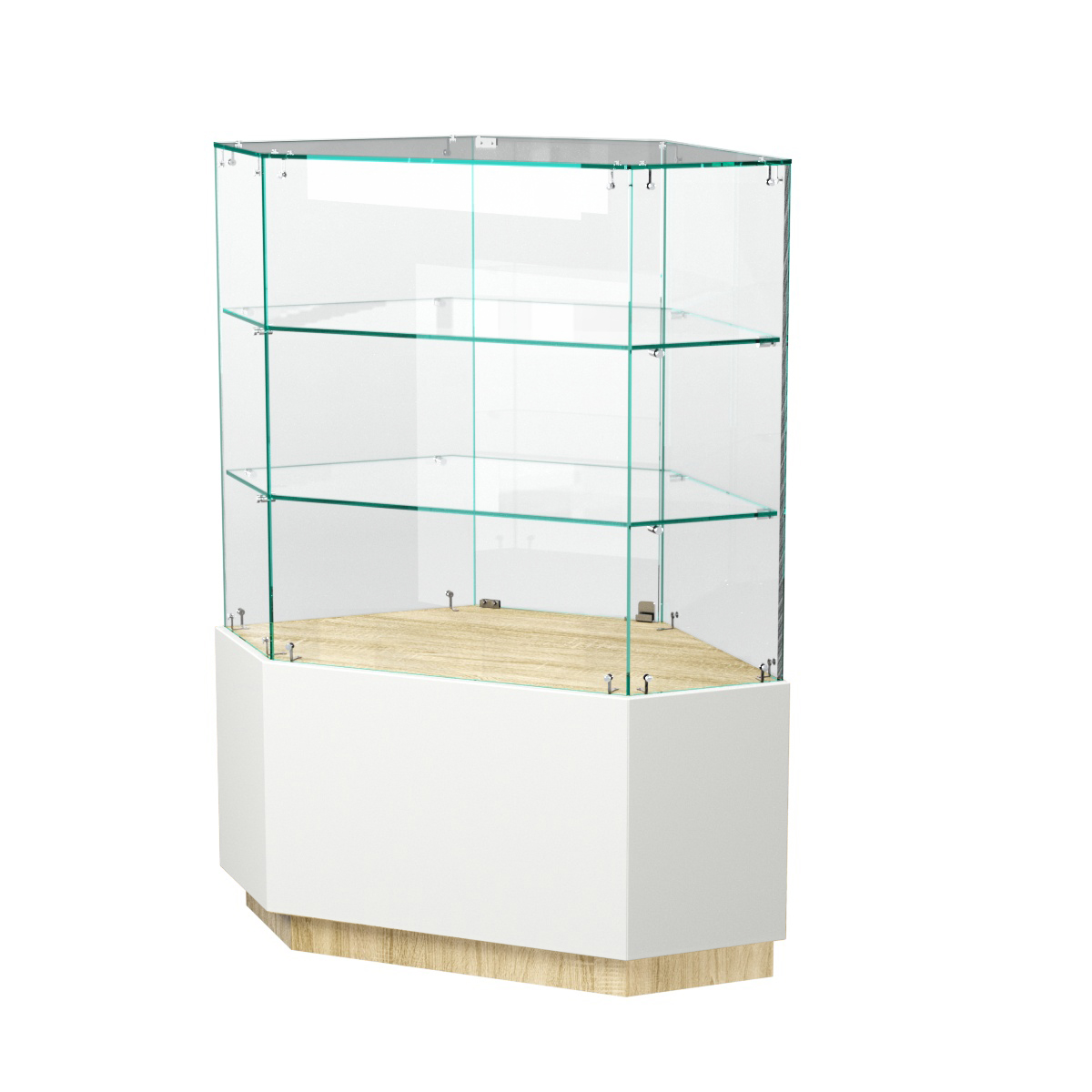 Витрина шестиугольная "Диаманд" №5 Дуб Сонома + Белый