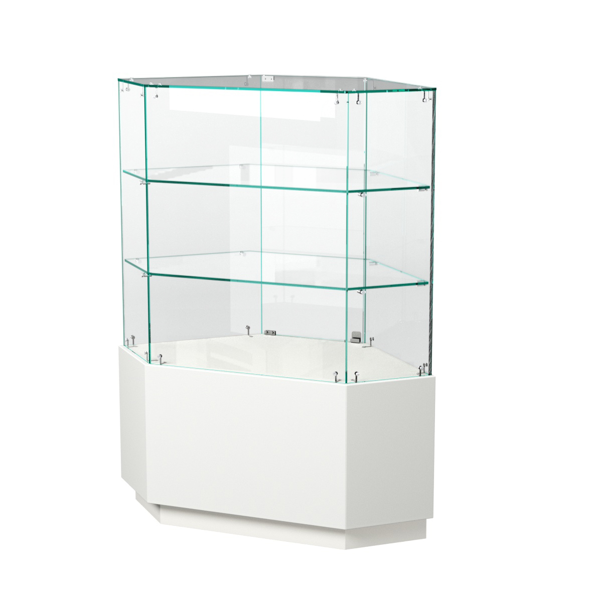 Витрина шестиугольная "Диаманд" №5 ЛДСП белый + МДФ белый