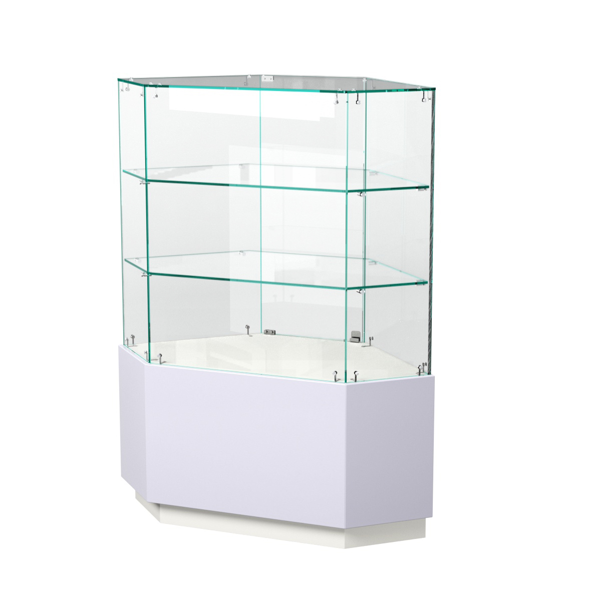 Витрина шестиугольная "Диаманд" №5 ЛДСП белый + МДФ сирень