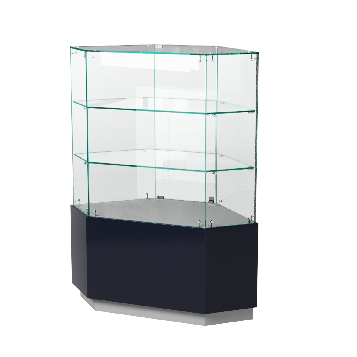 Витрина шестиугольная "Диаманд" №5 ЛДСП серый + МДФ инфиго