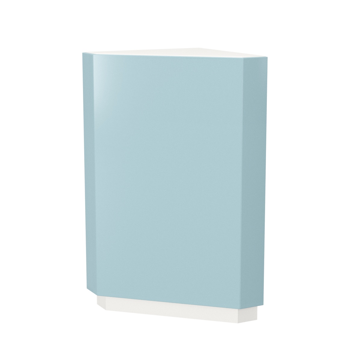 Витрина угловая "Диаманд" №6 ЛДСП белый + МДФ голубой