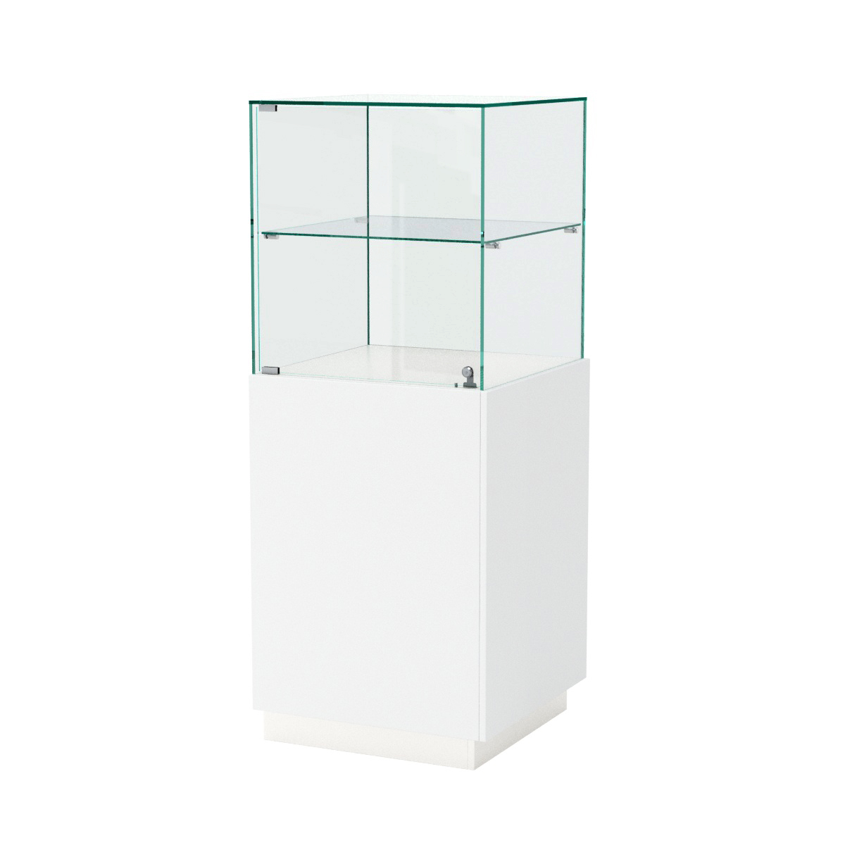 Витрина ювелирная квадратная "Диаманд" №8 ЛДСП белый + МДФ белый