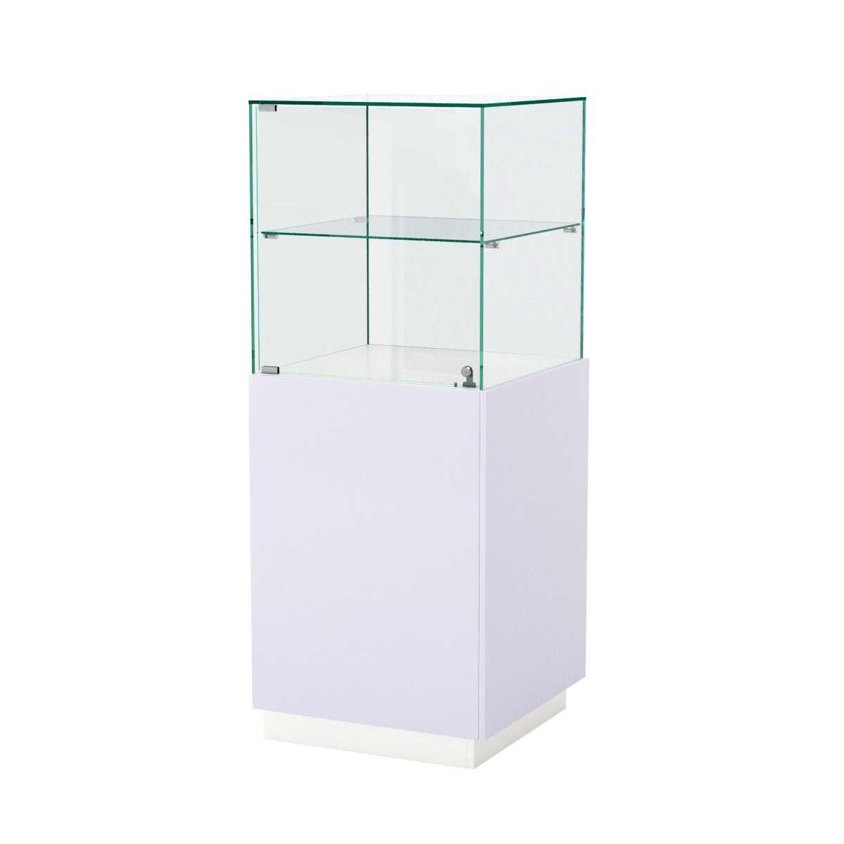 Витрина ювелирная квадратная "Диаманд" №8 ЛДСП белый + МДФ сирень