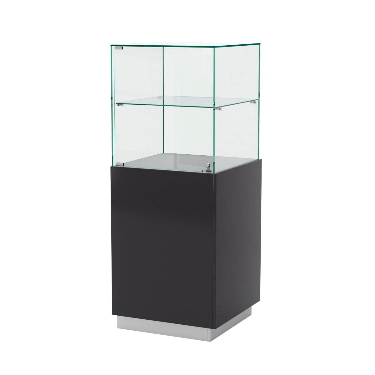 Витрина ювелирная квадратная "Диаманд" №8 ЛДСП серый +МДФ графит