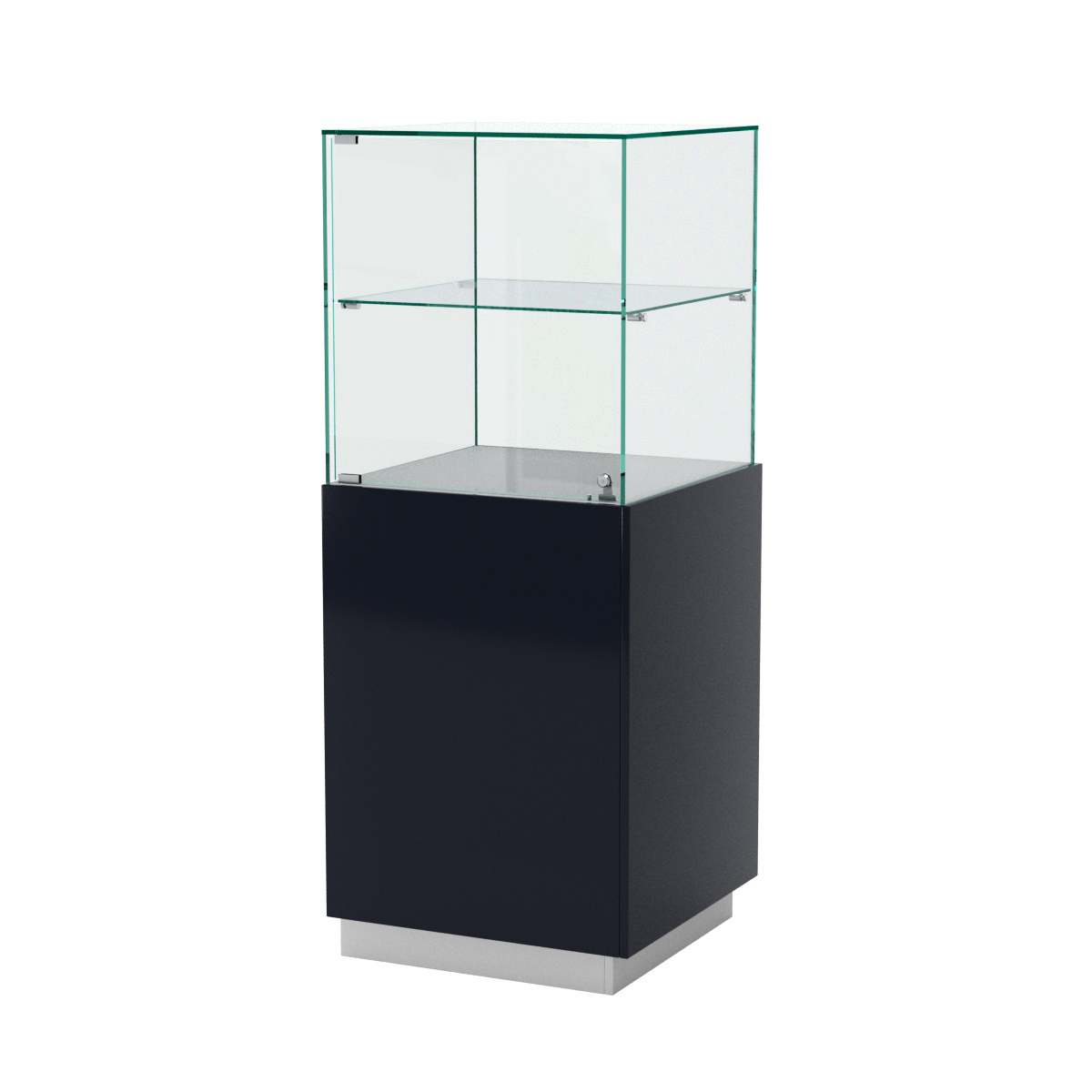 Витрина ювелирная квадратная "Диаманд" №8 ЛДСП серый + МДФ инфиго