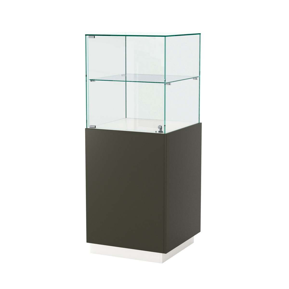 Витрина ювелирная квадратная "Диаманд" №8 ЛДСП белый + МДФ черный