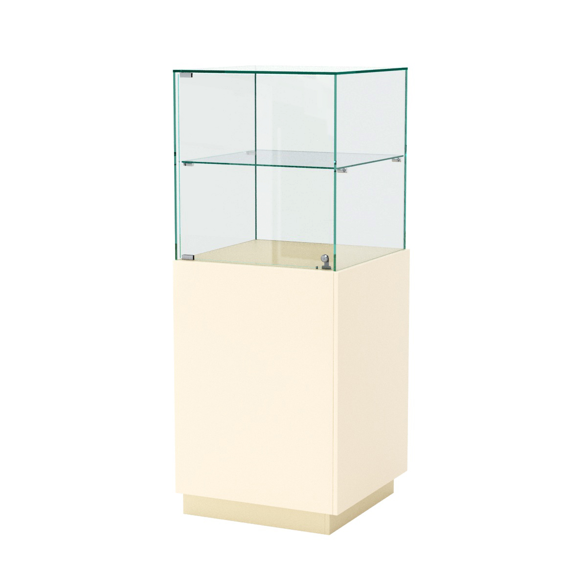 Витрина ювелирная квадратная "Диаманд" №8 ЛДСП крем вайс + МДФ ваниль