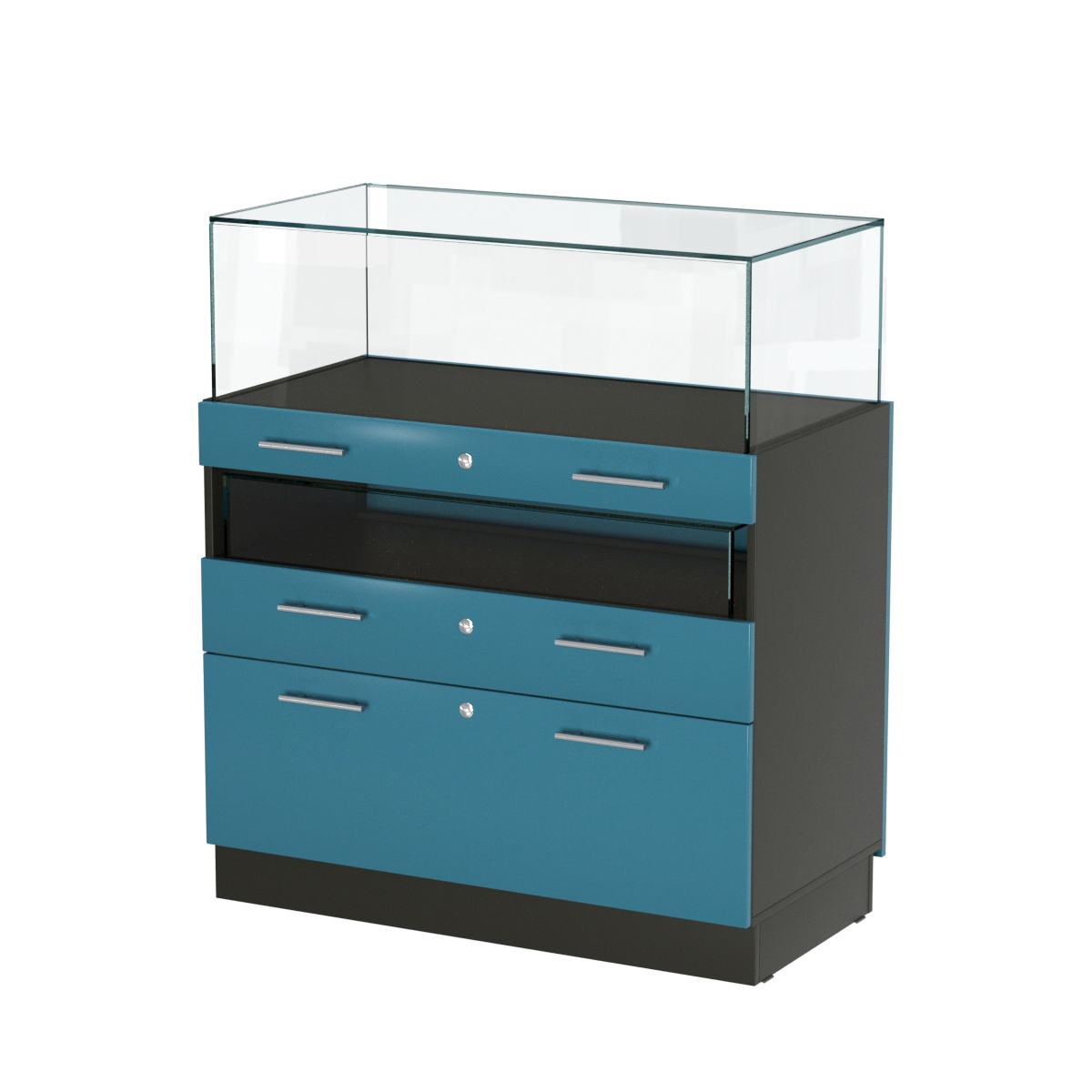 Прилавок ювелирный "Диаманд" №2-1000 ЛДСП черный + МДФ бриз