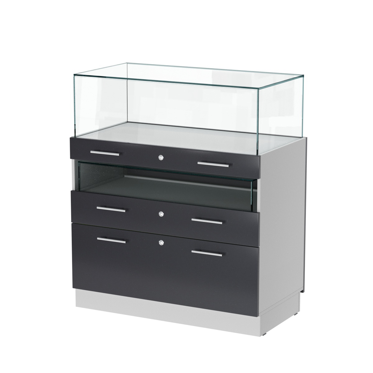 Прилавок ювелирный "Диаманд" №2-1000 ЛДСП серый +МДФ графит