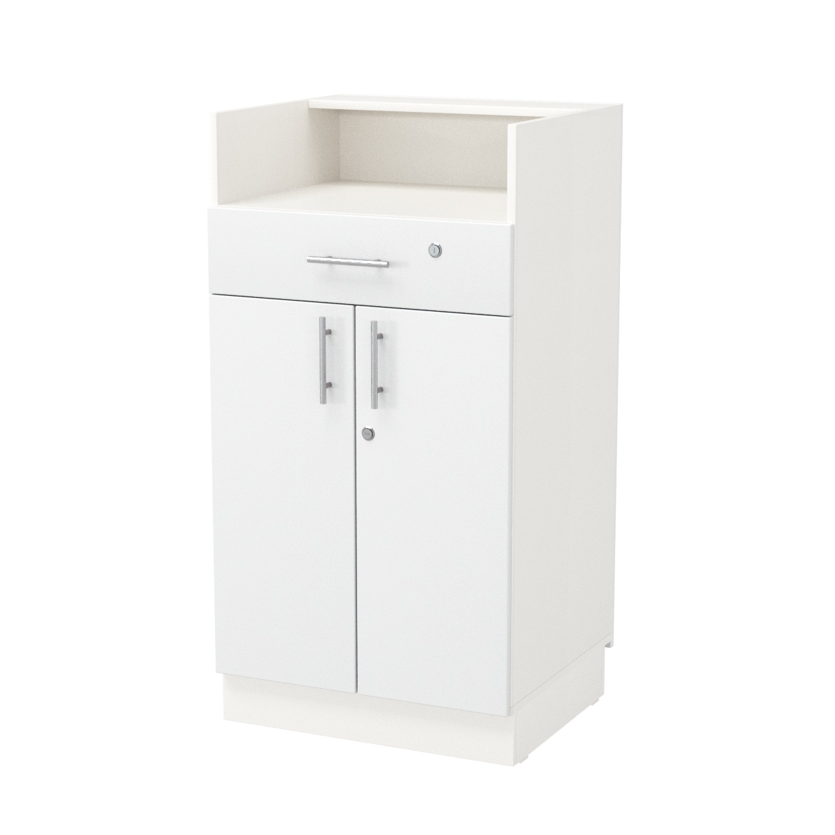 Кассовый прилавок "Диаманд" №10-600 ЛДСП белый + МДФ белый