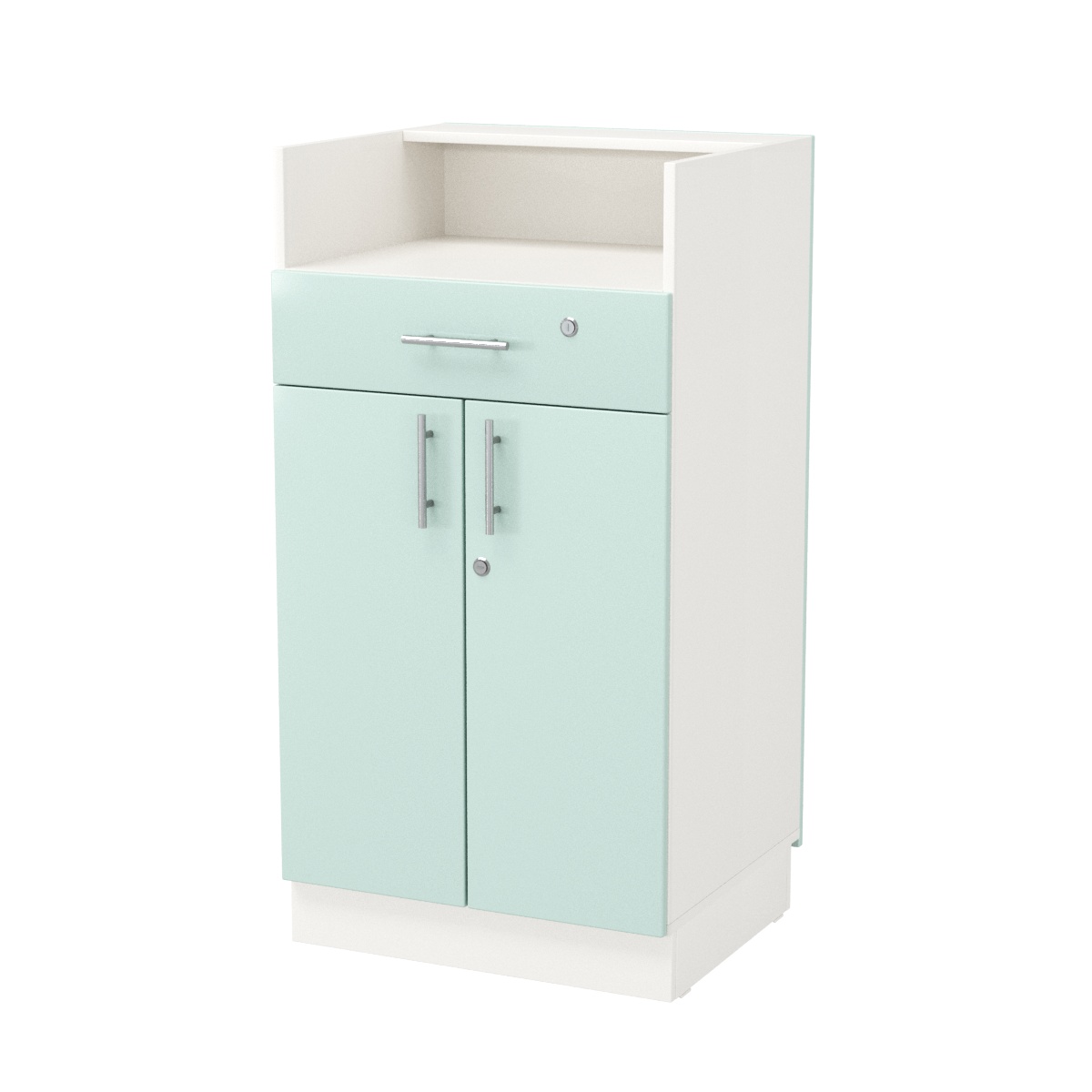 Кассовый прилавок "Диаманд" №10-600 ЛДСП белый + МДФ мята