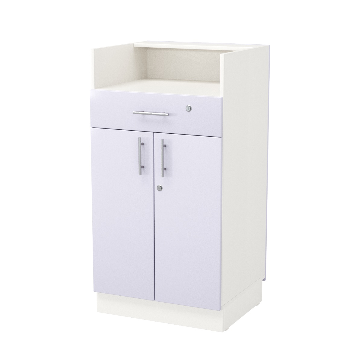 Кассовый прилавок "Диаманд" №10-600 ЛДСП белый + МДФ сирень