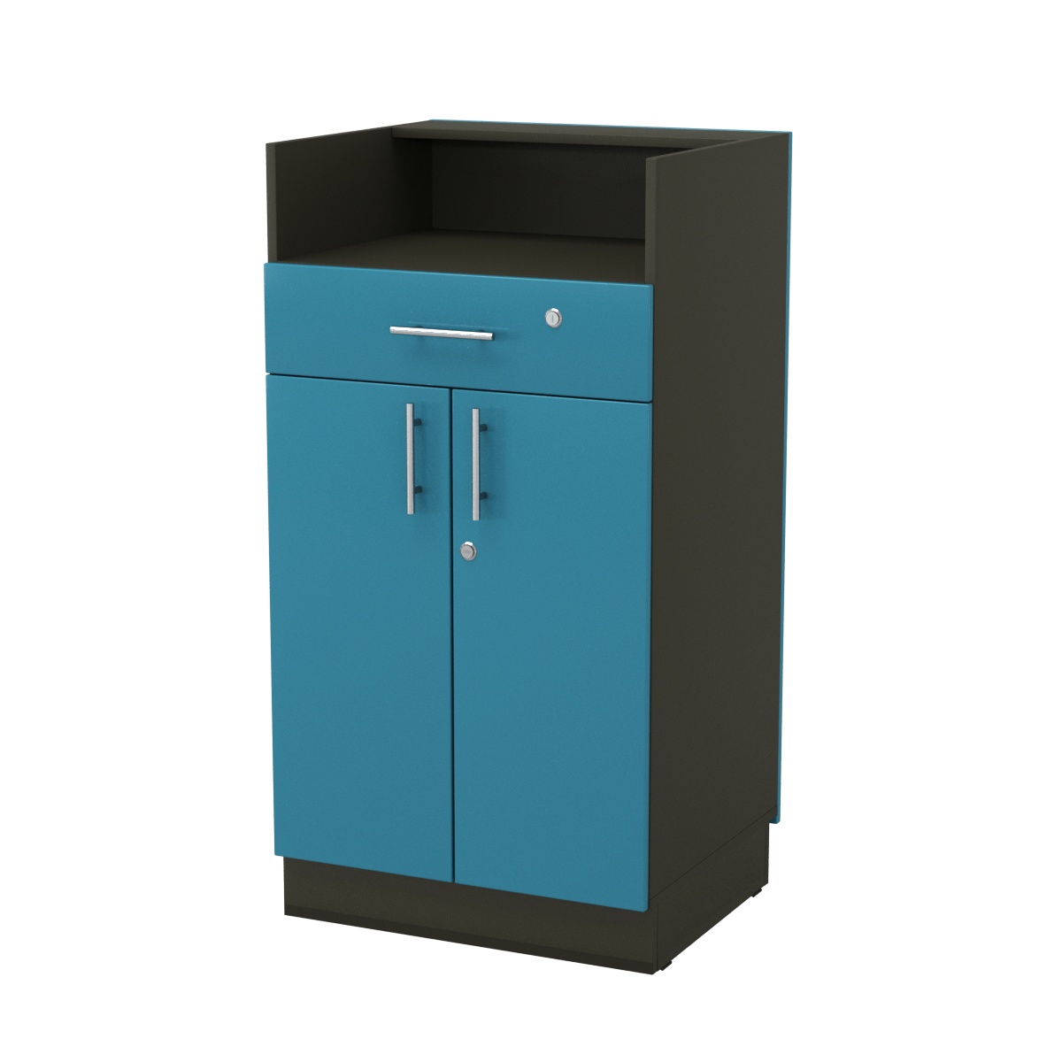 Кассовый прилавок "Диаманд" №10-600 ЛДСП черный + МДФ бриз