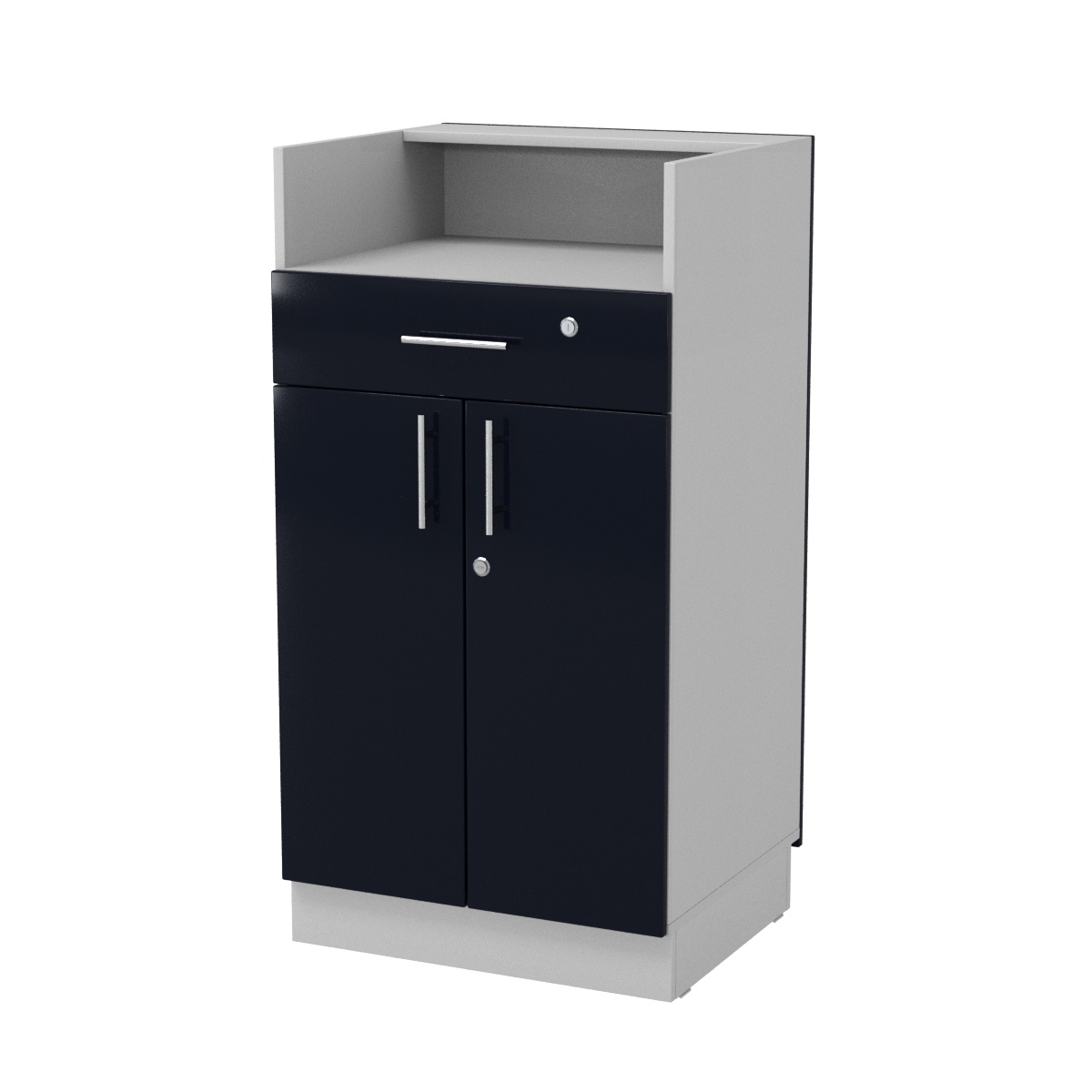 Кассовый прилавок "Диаманд" №10-600 ЛДСП серый + МДФ инфиго