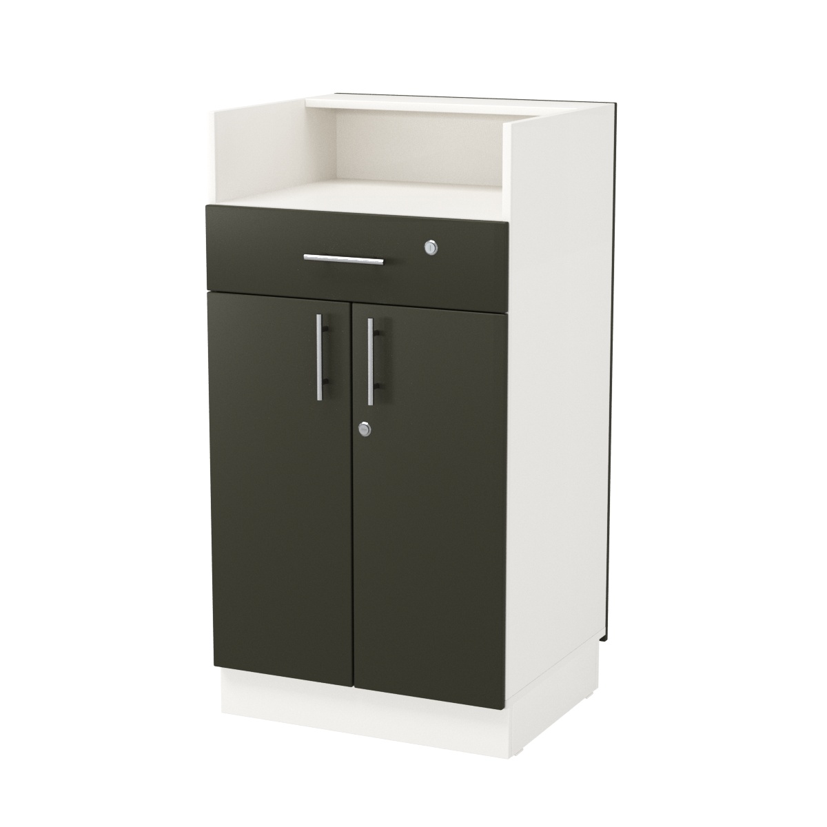 Кассовый прилавок "Диаманд" №10-600 ЛДСП белый + МДФ черный