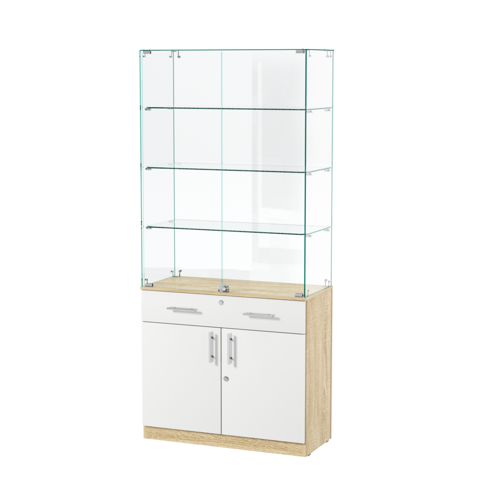 Витрина ювелирная "Диаманд" №11 Дуб Сонома + Белый