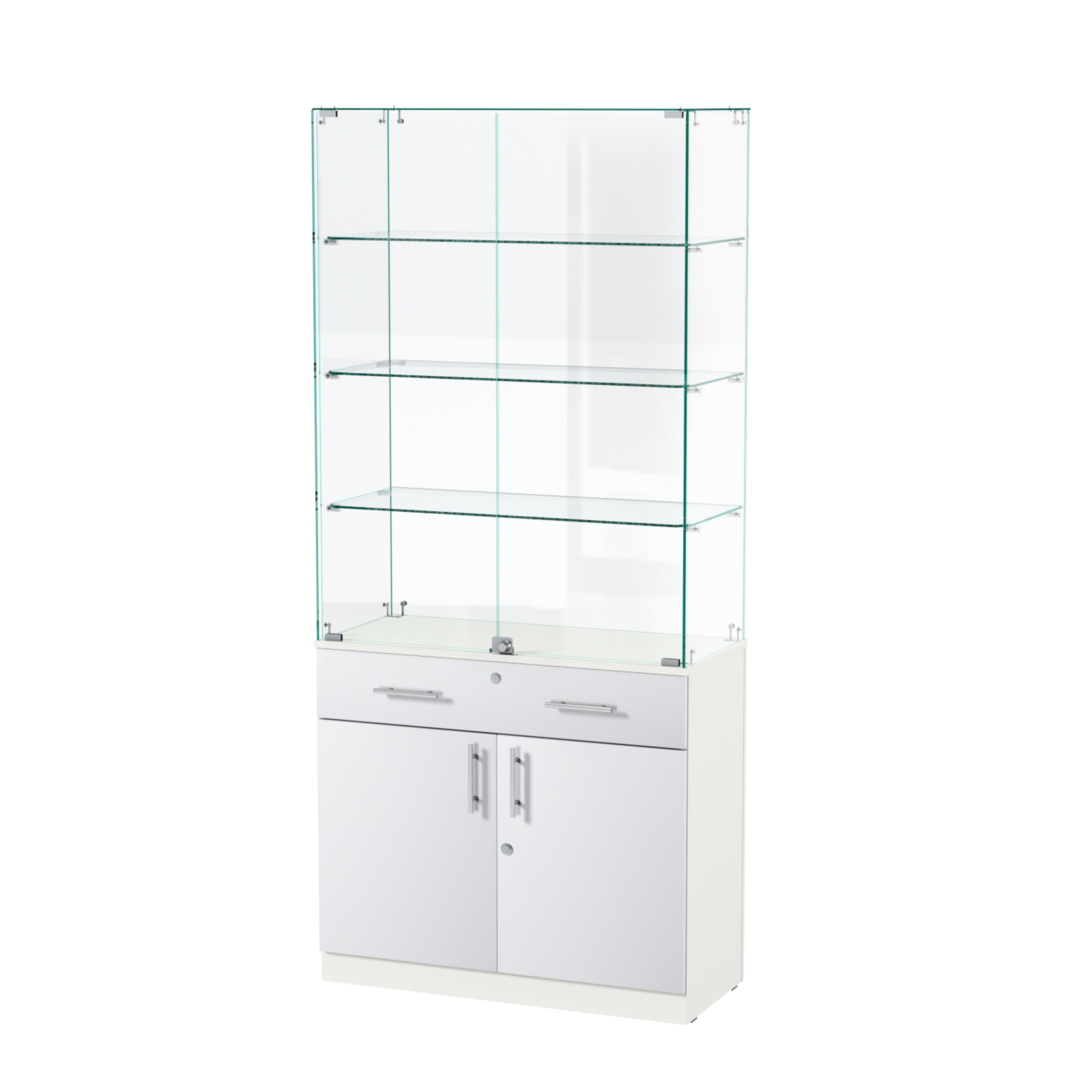 Витрина ювелирная "Диаманд" №11 ЛДСП белый + МДФ белый