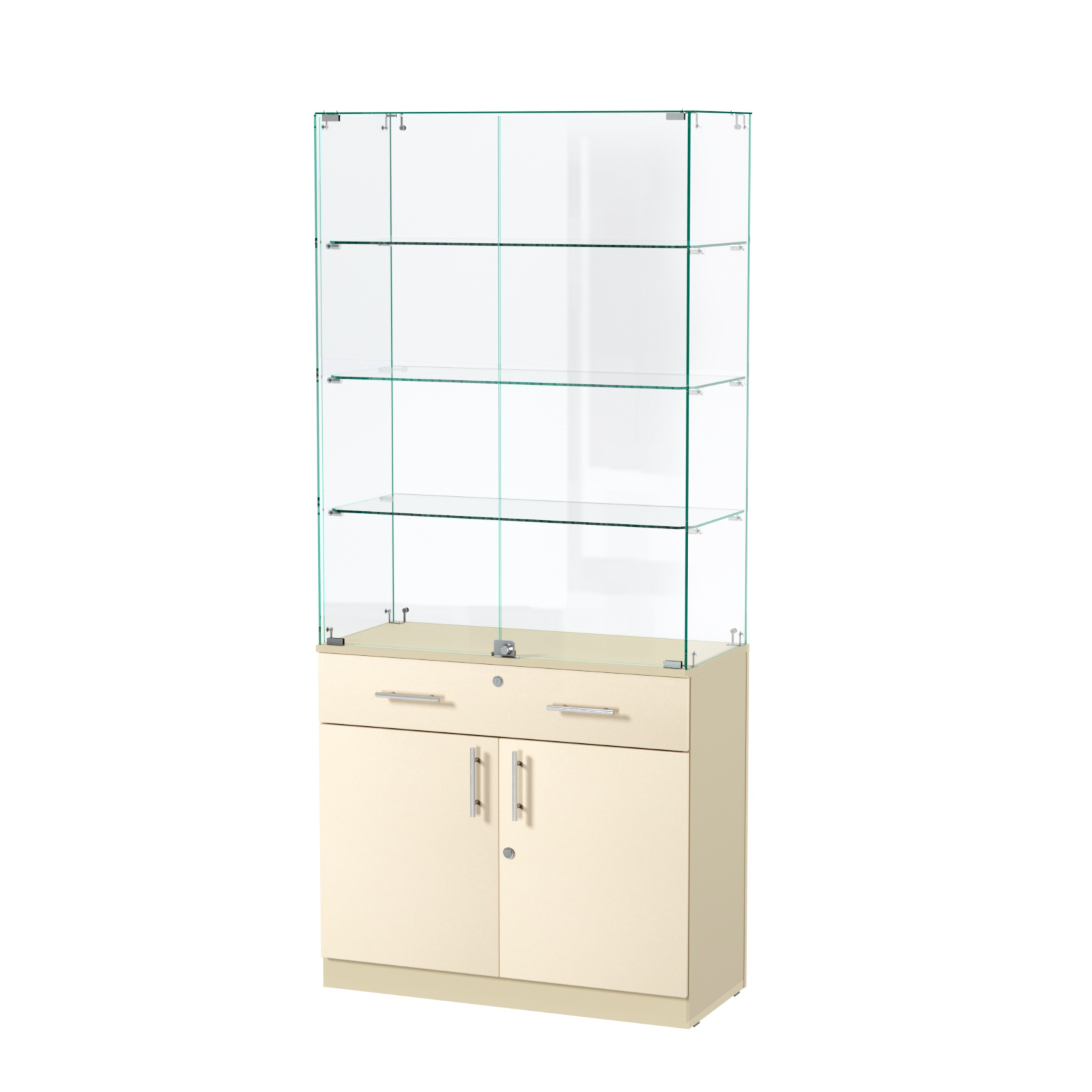 Витрина ювелирная "Диаманд" №11 ЛДСП крем вайс + МДФ ваниль