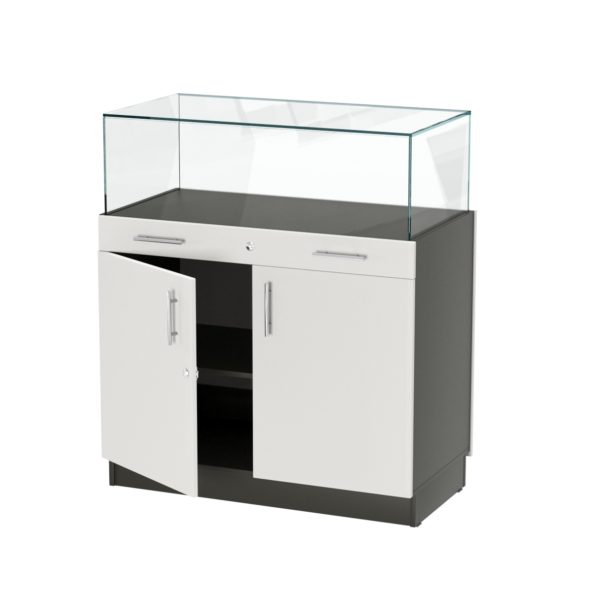 Прилавок ювелирный "Диаманд" №1-1000 Черный и Белый