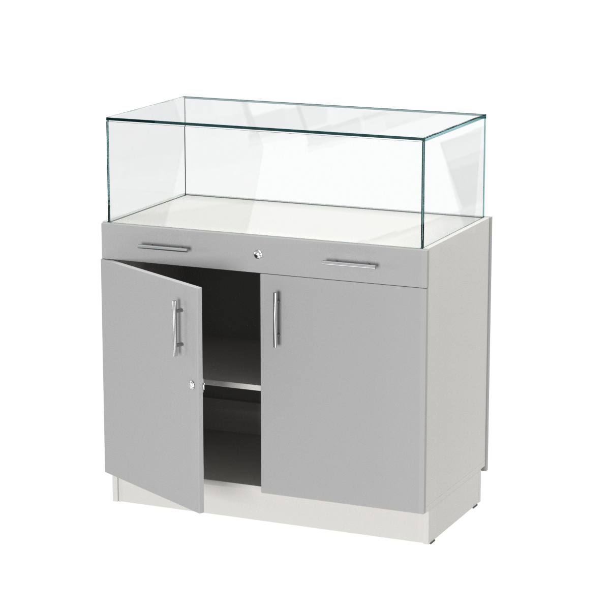 Прилавок ювелирный "Диаманд" №1-1000 Белый + Серый