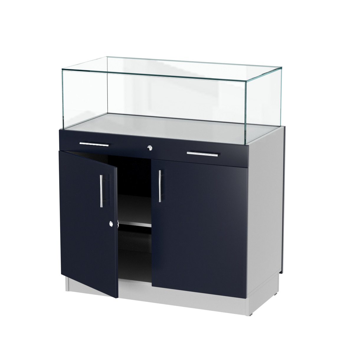 Прилавок ювелирный "Диаманд" №1-1000 ЛДСП серый + МДФ инфиго