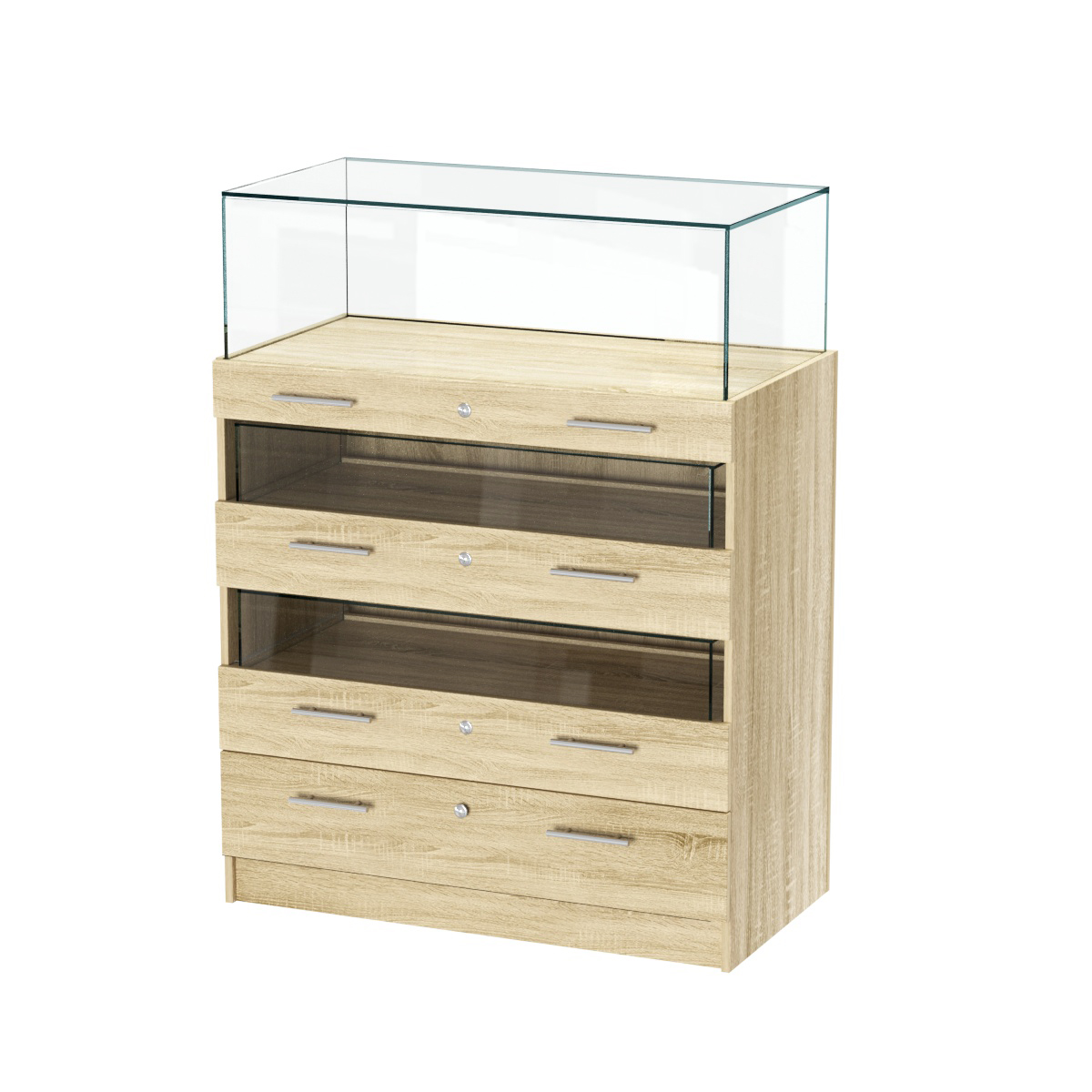 Прилавок ювелирный "Диаманд" №3-1000 пристенный Дуб Сонома