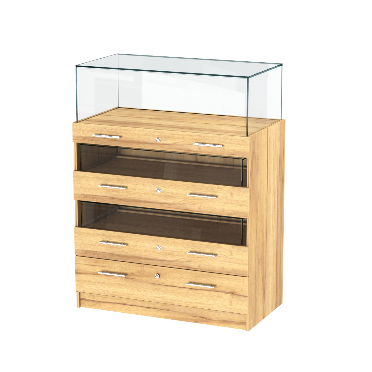 Прилавок ювелирный "Диаманд" №3-1000 пристенный Дуб Золотистый