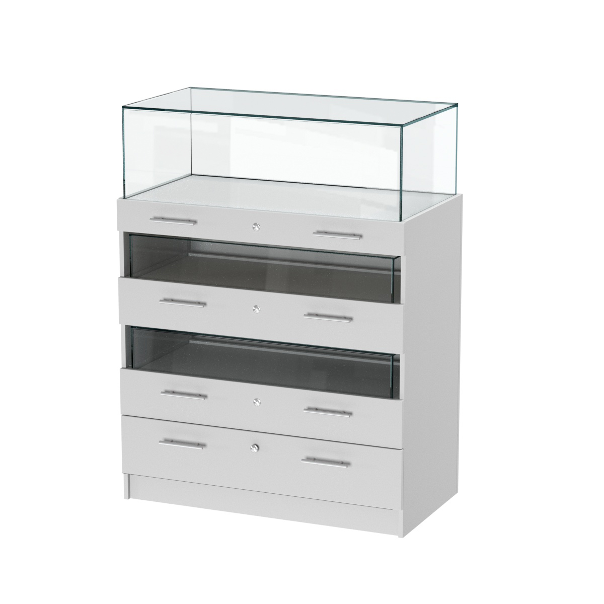 Прилавок ювелирный "Диаманд" №3-1000 пристенный Серый