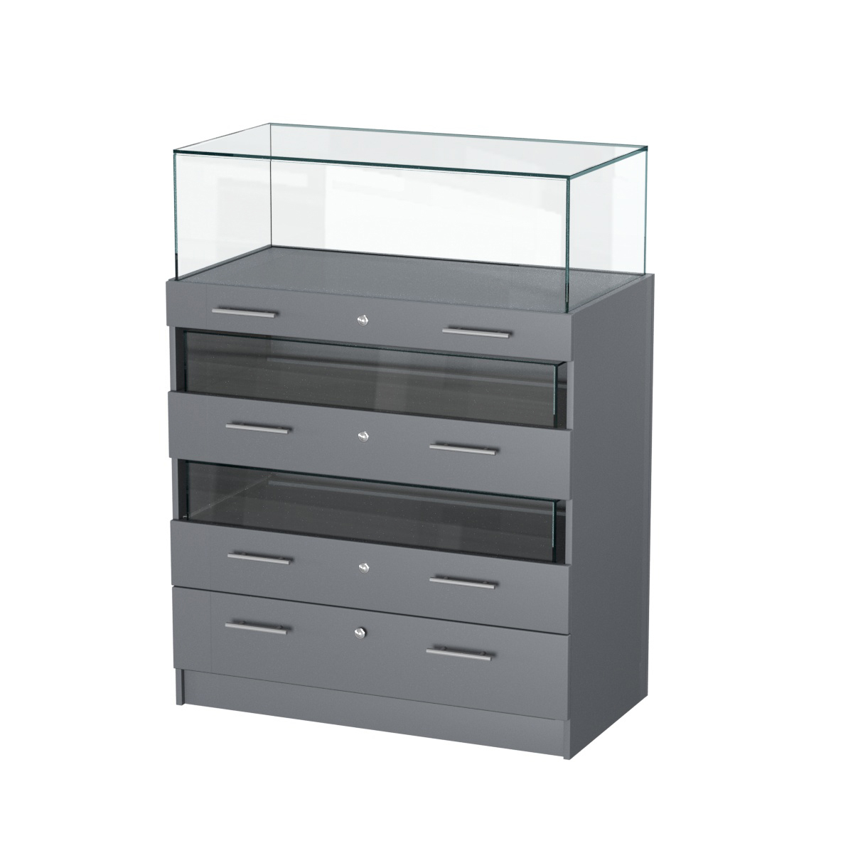 Прилавок ювелирный "Диаманд" №3-1000 пристенный Темно-Серый