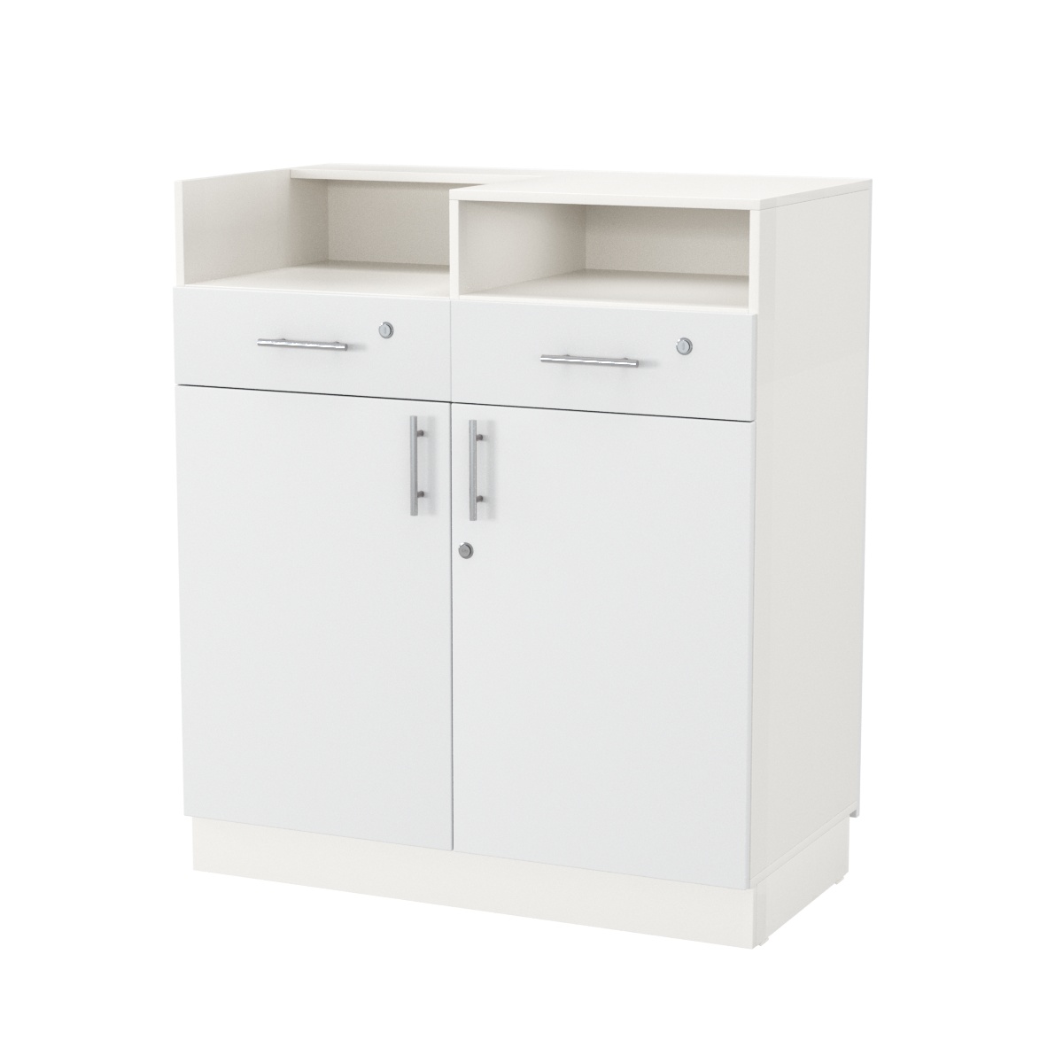 Кассовый прилавок "Диаманд" №10-1000 ЛДСП белый + МДФ белый