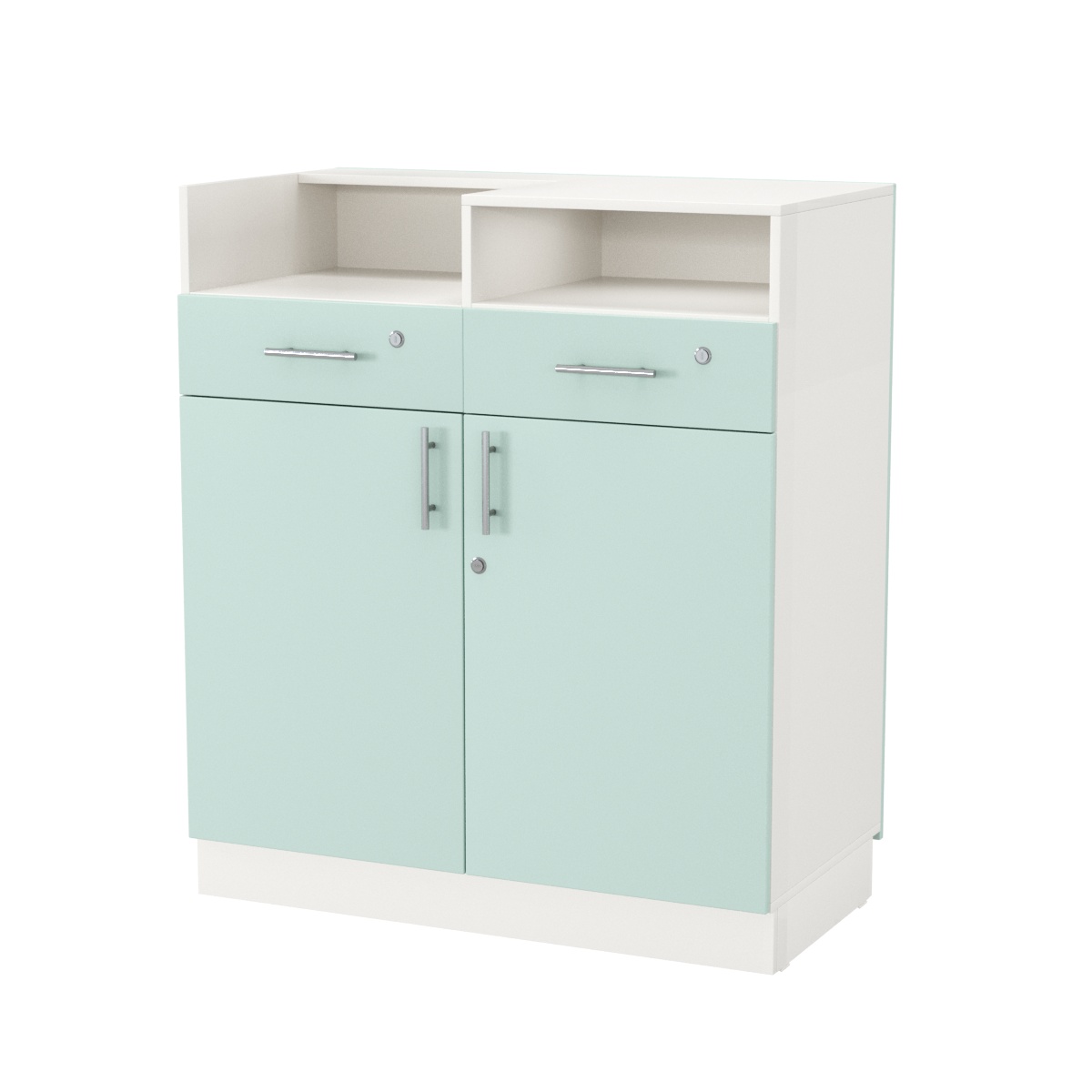 Кассовый прилавок "Диаманд" №10-1000 ЛДСП белый + МДФ мята