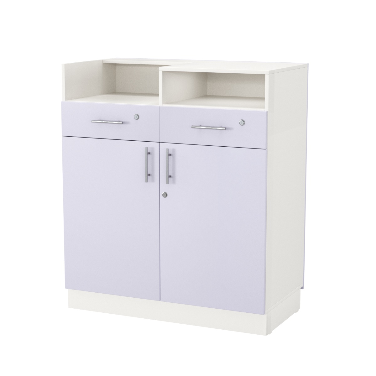 Кассовый прилавок "Диаманд" №10-1000 ЛДСП белый + МДФ сирень