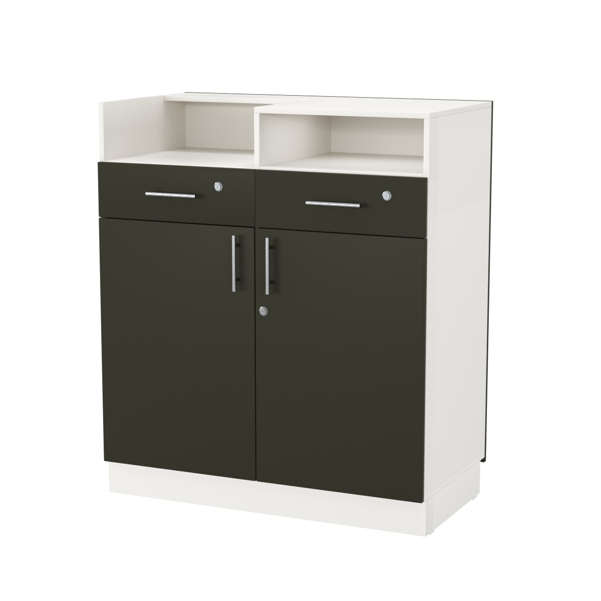 Кассовый прилавок "Диаманд" №10-1000 ЛДСП белый + МДФ черный