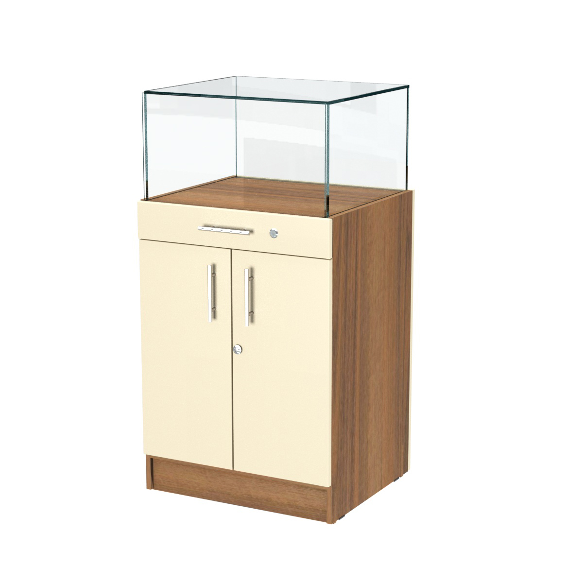 Прилавок ювелирный "Диаманд" №1-600 пристенный Орех + Крем Вайс