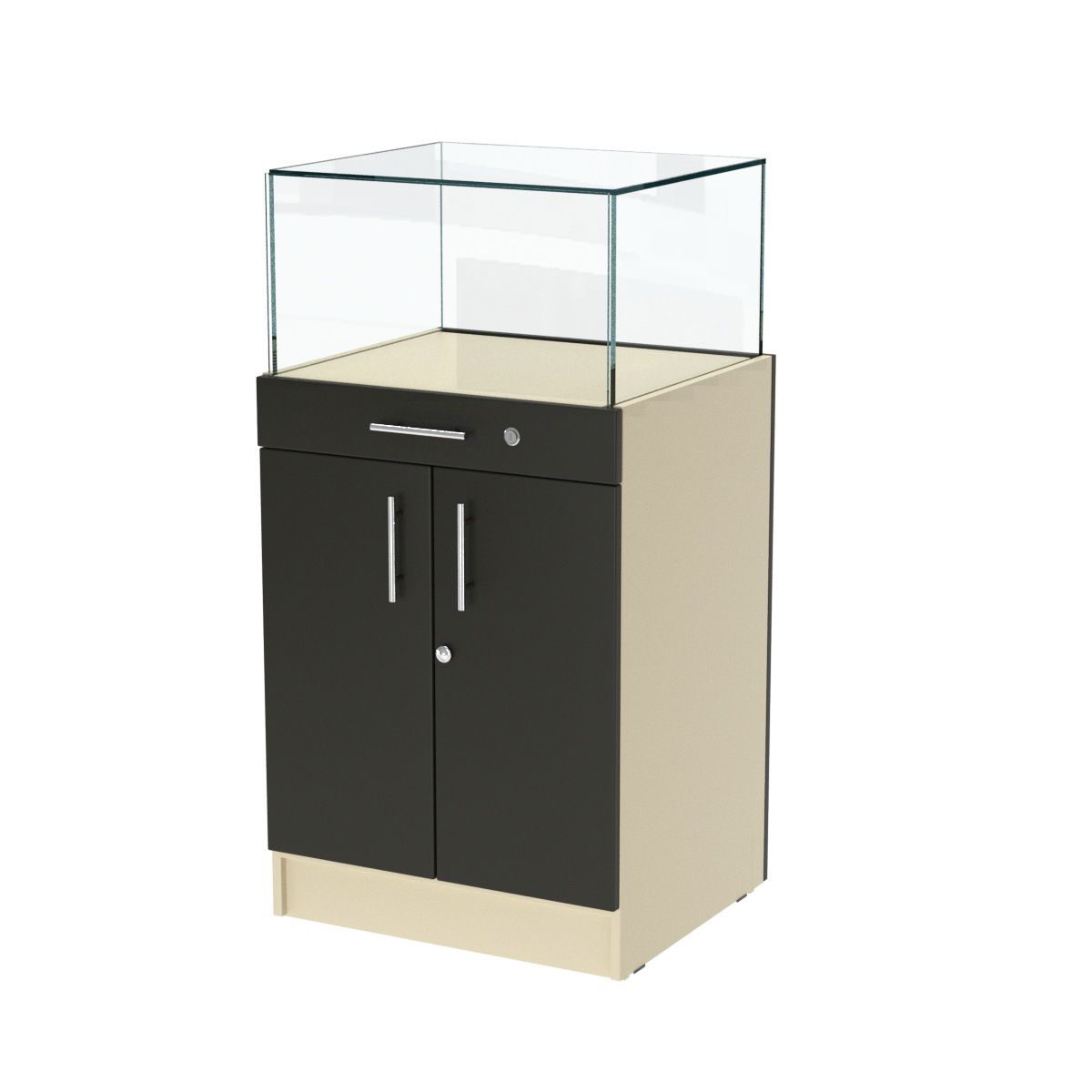 Прилавок ювелирный "Диаманд" №1-600 пристенный Крем Вайс + Черный