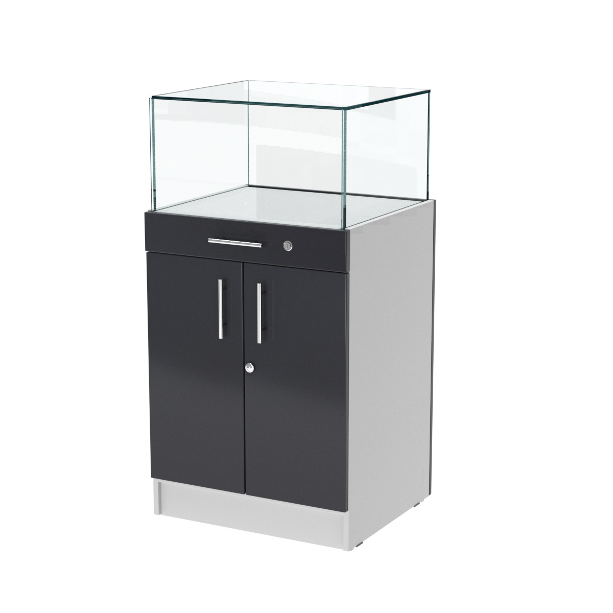 Прилавок ювелирный "Диаманд" №1-600 пристенный ЛДСП серый +МДФ графит