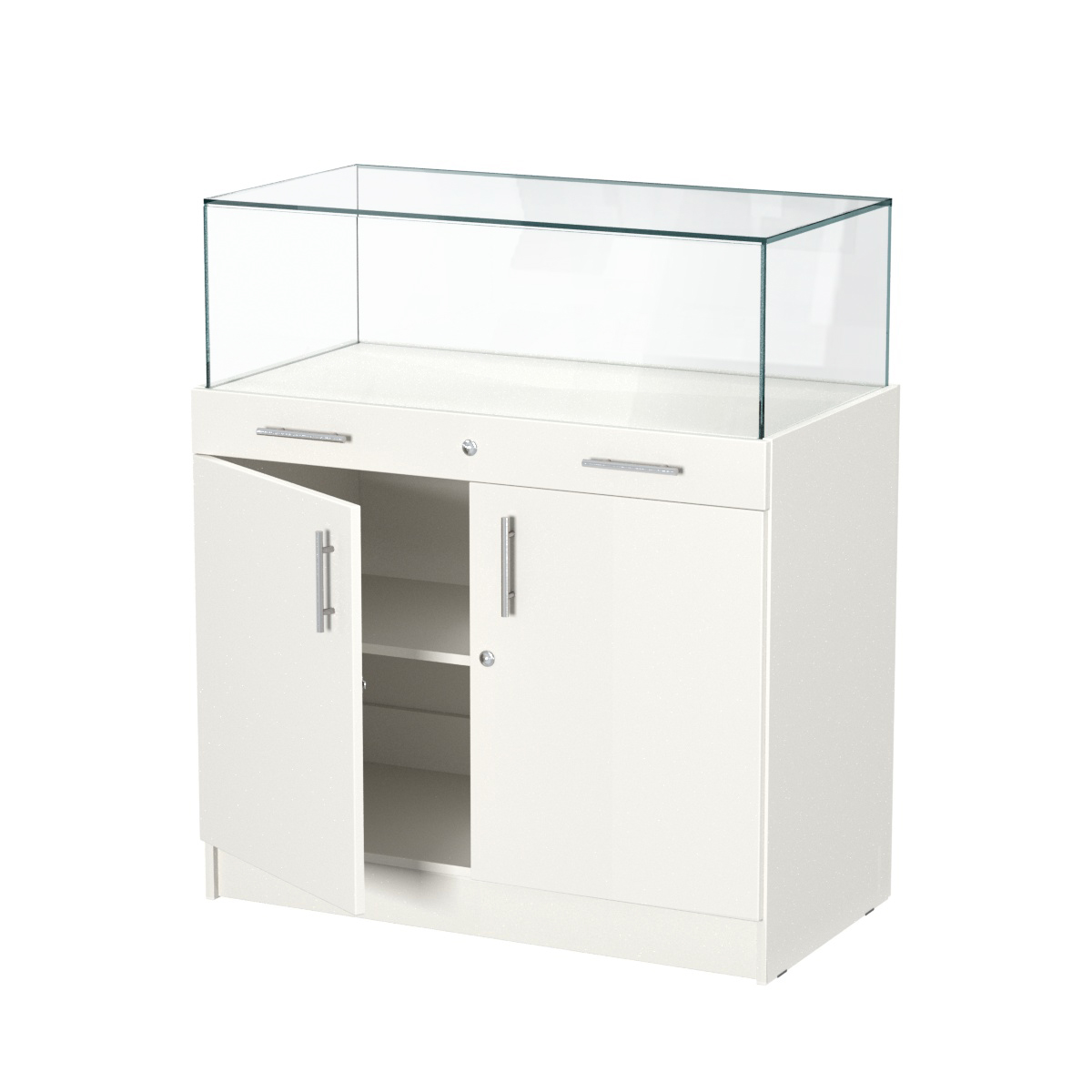 Прилавок ювелирный "Диаманд" №1-1000 пристенный Белый