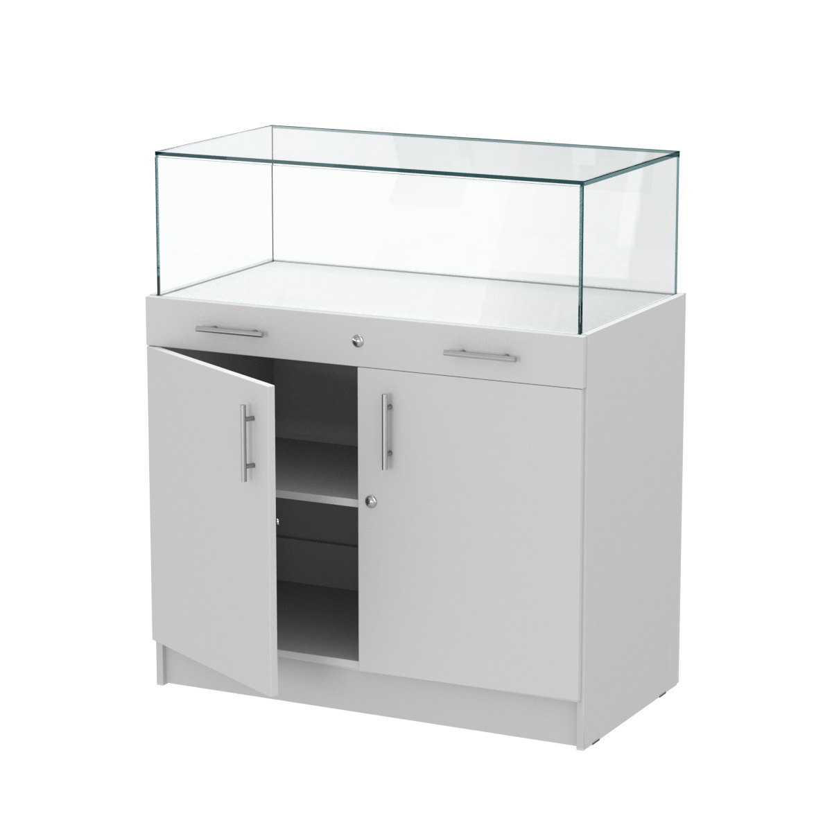 Прилавок ювелирный "Диаманд" №1-1000 пристенный Серый