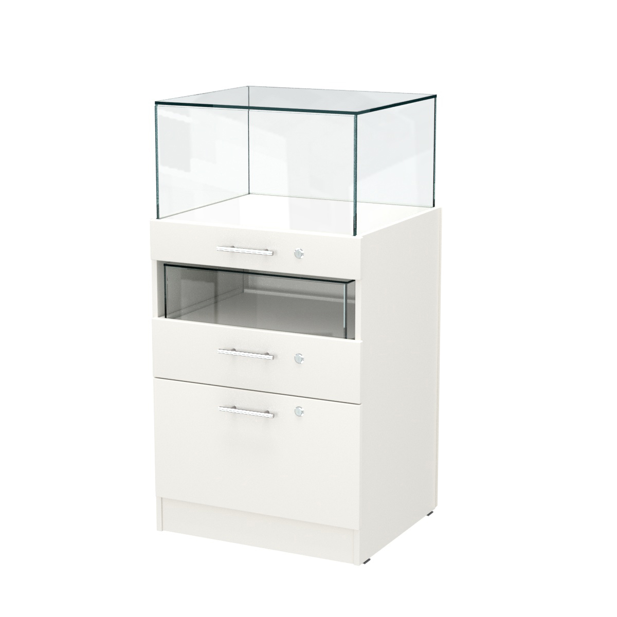 Прилавок ювелирный "Диаманд" №2-600 пристенный Белый