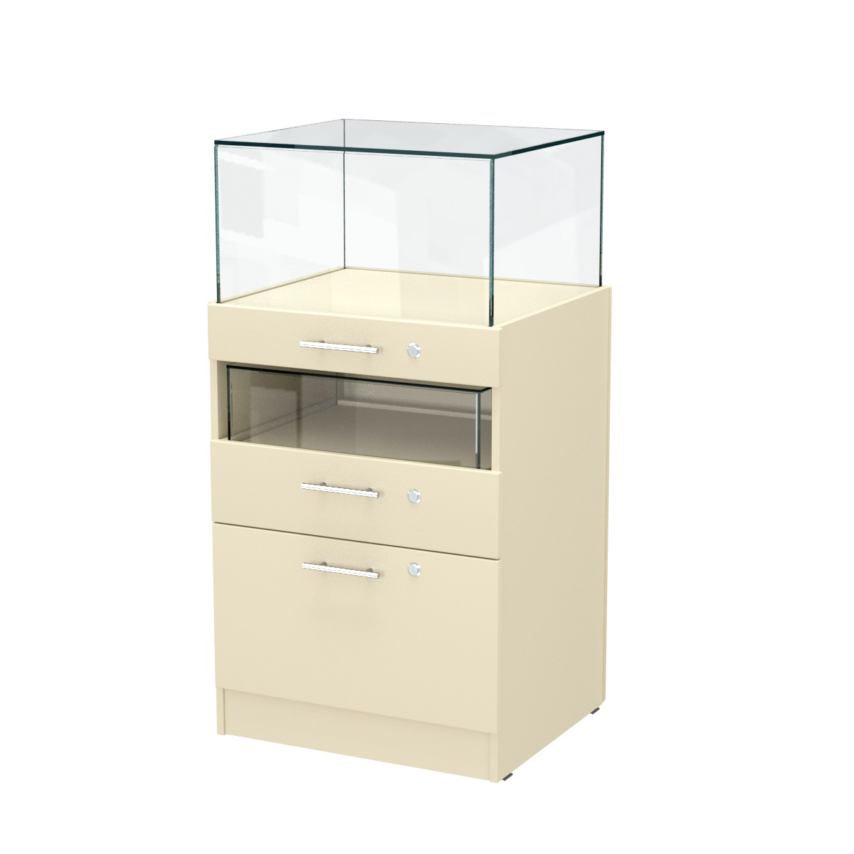 Прилавок ювелирный "Диаманд" №2-600 пристенный Крем Вайс